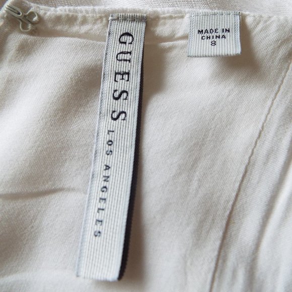 “Guess” Off-White Gold Studded Halter Maxi Dress with Back Cut-outs Size 8 - Picture 8 of 10